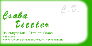 csaba dittler business card